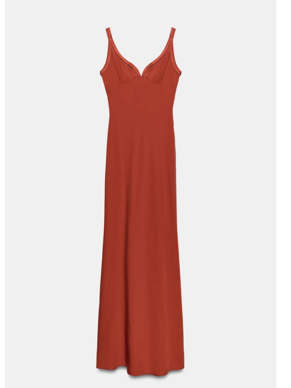 ZARA ZW COLLECTION LONG DRESS 1758/242 BURNT ORANGE GOWN MAXI WEDDING GUEST XS